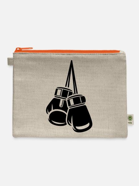 Hanging Boxing Gloves - Hemp Carry All Pouch - natural/orange