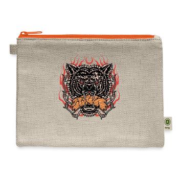 Fearless Wolf Streetwear - Hemp Carry All Pouch - natural/orange - Front