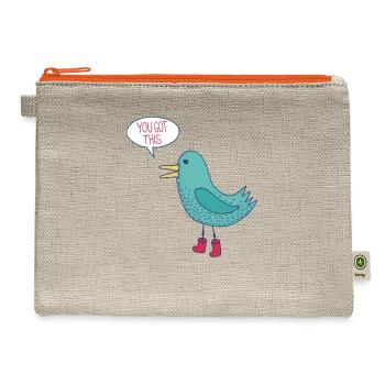 Emotional Support Duck - Hemp Carry All Pouch - natural/orange - Front