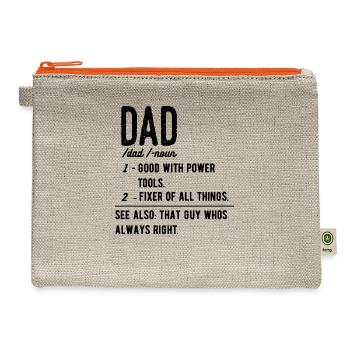 Dad Definition Father Day Papa Papa - Hemp Carry All Pouch - natural/orange - Front