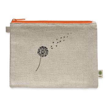 Blowing Dandelion Wishes - Hemp Carry All Pouch - natural/orange - Front