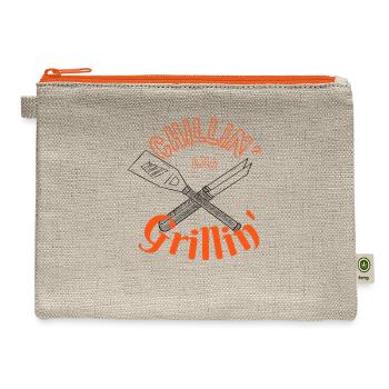 Chillin and Grillin - Hemp Carry All Pouch - natural/orange - Front