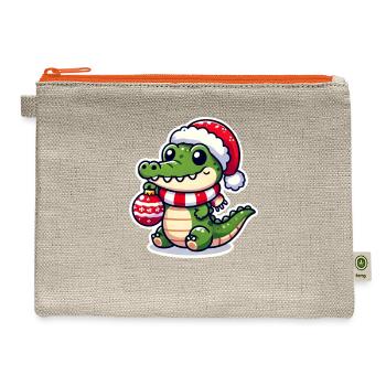 Jolly Crocodile Claus - Hemp Carry All Pouch - natural/orange - Front