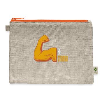 BE STRONG - Hemp Carry All Pouch - natural/orange - Front