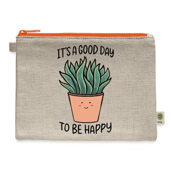 A Good Day - Hemp Carry All Pouch - natural/orange - Front