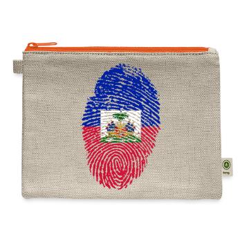 Haiti Fingerprint - Hemp Carry All Pouch - natural/orange - Front
