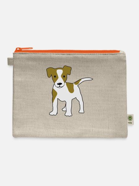 Jack Russell Terrier - Hemp Carry All Pouch - natural/orange