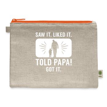Told Papa - Hemp Carry All Pouch - natural/orange - Front