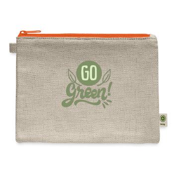 GO GREEN - Hemp Carry All Pouch - natural/orange - Front