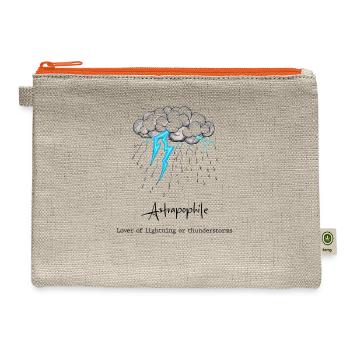 13 Astrapophile Lover of lightning - Hemp Carry All Pouch - natural/orange - Front
