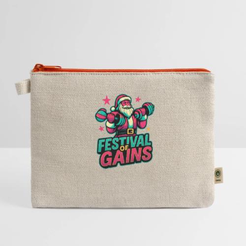 Festival of Gains Funny Gym Santa Christmas - Hemp Carry All Pouch