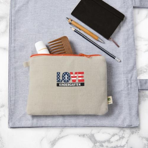 Love Kindergarten Patriotic Graduation - Hemp Carry All Pouch