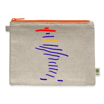 Line art, unconventional design - Hemp Carry All Pouch - natural/orange - Front
