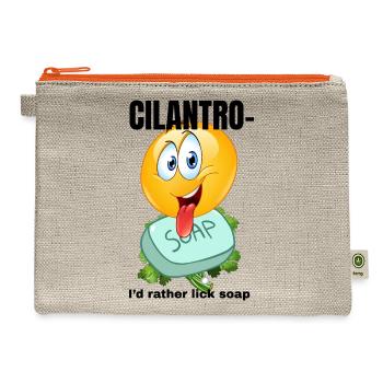Cilantro – I’d Rather Lick Soap - Hemp Carry All Pouch - natural/orange - Front