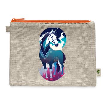 Horse design with a great background - Hemp Carry All Pouch - natural/orange - Front