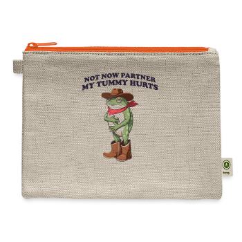 Not Now Partner My Tummy Hurts - Hemp Carry All Pouch - natural/orange - Front