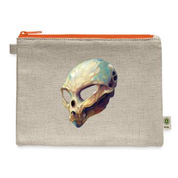 skull of alien - Hemp Carry All Pouch - natural/orange - Front