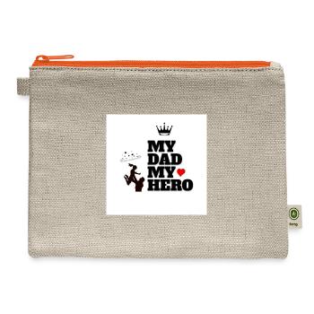 My Dad My Hero - Hemp Carry All Pouch - natural/orange - Front