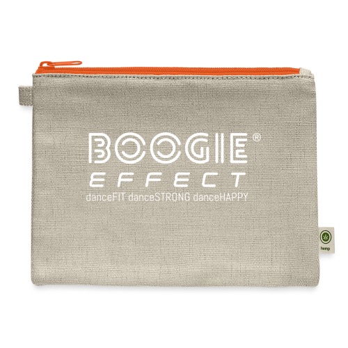 boogie effect fit strong happy logo white - Hemp Carry All Pouch
