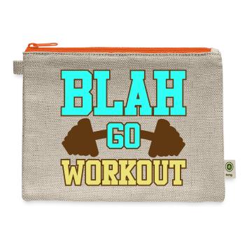 Blah Go Workout: Energize Your Fitness Journey - Hemp Carry All Pouch - natural/orange - Front