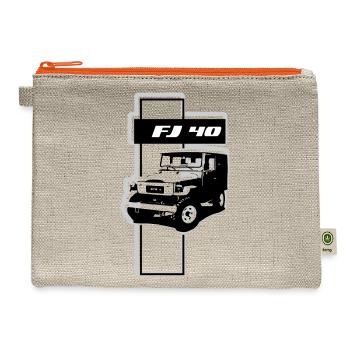 FJ 40 ABSTRACT - Hemp Carry All Pouch - natural/orange - Front