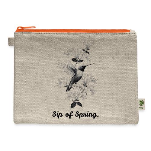 Hummingbird T-Shirt, Honeysuckle Vine - Hemp Carry All Pouch