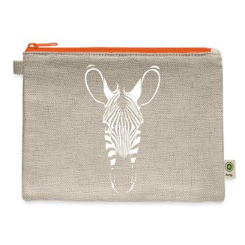 Zebra Silhouette Crest - Hemp Carry All Pouch - natural/orange - Front
