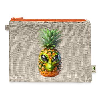 Alien Pineapple - Hemp Carry All Pouch - natural/orange - Front