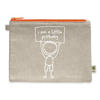 I am a little pissbaby - Hemp Carry All Pouch - natural/orange - Front