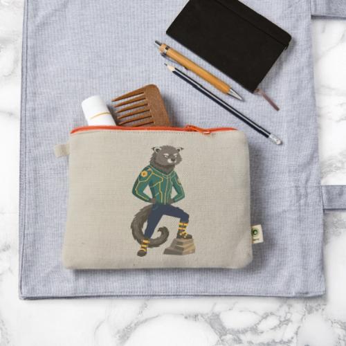 Raccoon Ranger in Neon Armor - Hemp Carry All Pouch