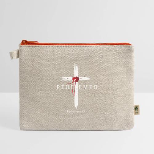 Redeemed by the blood of Jesus - Ephesians 1:7 - Hemp Carry All Pouch