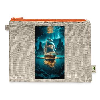 Golden Depths and Sailing Dreams - Hemp Carry All Pouch - natural/orange - Front