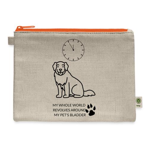 My Pet's Bladder World T-Shirt | Funny Dog/Cat Own - Hemp Carry All Pouch