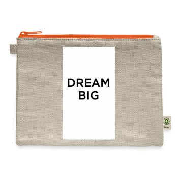 Dream Big Minimal Typography - Hemp Carry All Pouch - natural/orange - Front