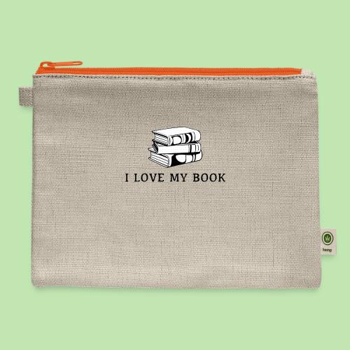 I love my book t-shirt - Hemp Carry All Pouch