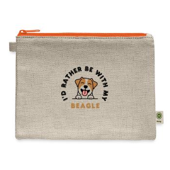 I'd Rather Be With My Beagle... Classic T-Shirt - Hemp Carry All Pouch - natural/orange - Front