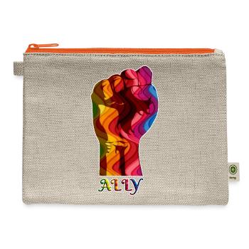 ALLY - Hemp Carry All Pouch - natural/orange - Front