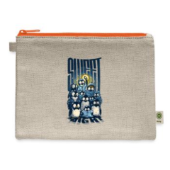 Penguin Pajama Party - Hemp Carry All Pouch - natural/orange - Front