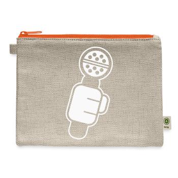 Microphone Check Hip Hop Rapper - Hemp Carry All Pouch - natural/orange - Front