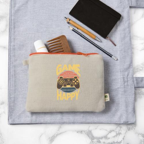Happiness is a Game Controller Away - Hemp Carry All Pouch