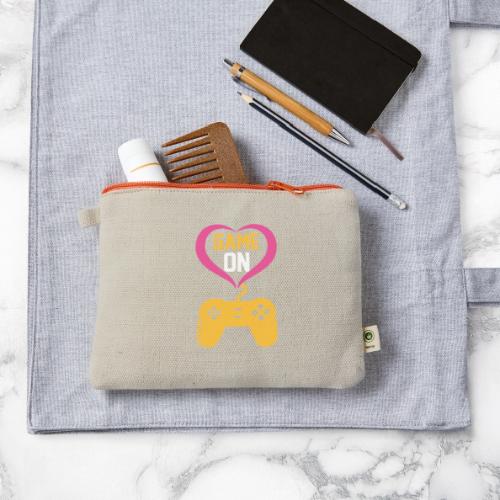 Game On! Pink Heart Controller - Hemp Carry All Pouch