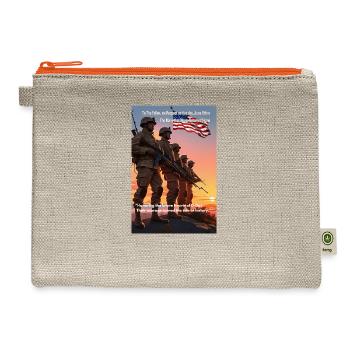 To The Fallen we RespectOn this day June 6th - Hemp Carry All Pouch - natural/orange - Front