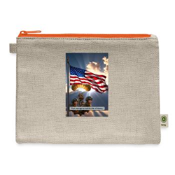 Their courage turned the tide of history 4 - Hemp Carry All Pouch - natural/orange - Front