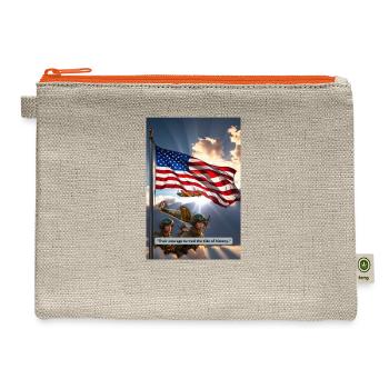 Their courage turned the tide of history 3 - Hemp Carry All Pouch - natural/orange - Front