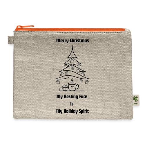My Resting Face Is My Christmas Spirit T-Shirt - Hemp Carry All Pouch