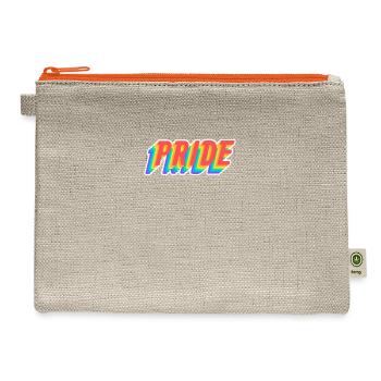 Pride LGBT Queer Sticker - Hemp Carry All Pouch - natural/orange - Front