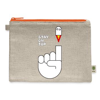 Stay On Top Index Finger Rocket Motivation - Hemp Carry All Pouch - natural/orange - Front