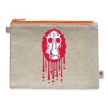 drop gas mask retro - Hemp Carry All Pouch - natural/orange - Front