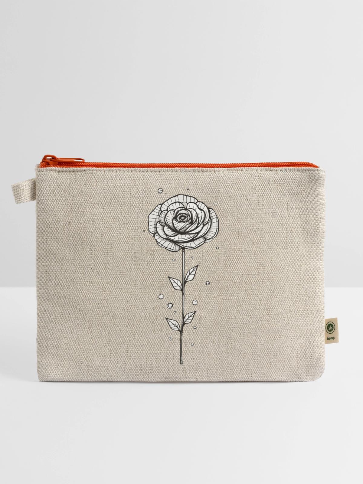 Rose Minimalism - Hemp Carry All Pouch - natural/orange - Front