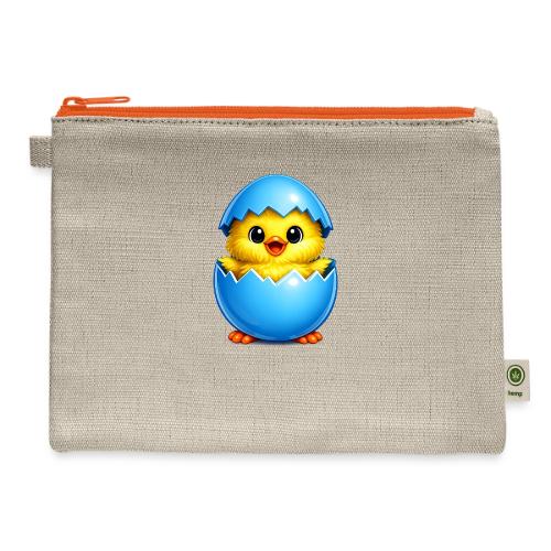 Easter Chick Blue - Hemp Carry All Pouch